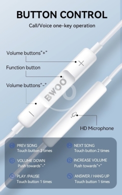 BWOO HF05 Wired Earphones - Deep Bass High Quality In-Ear Headphones with Mic - 5$ — 6