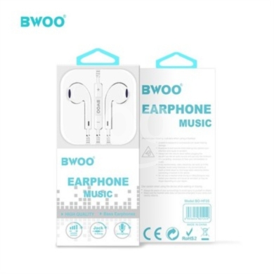 Mobile accessories in Tripoli - BWOO HF05 Wired Earphones - Deep Bass High Quality In-Ear Headphones with Mic - 5$