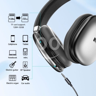 Computers Parts & Software Accessories in Tripoli - BWOO BW585 Wireless ANC Gaming Headset - 50H Battery - BT 5.4 - Hi-Res Audio - 35$