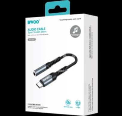 Mobile accessories in Tripoli - BWOO BZ-47 USB-C to 3.5mm Audio Adapter - Hi-Fi Sound & Durable Build - 5$