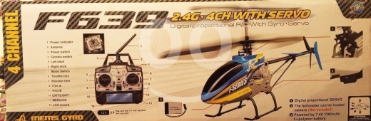 طائرة هليكوبتر F639 بجهاز تحكم عن بعد ونظام جيربو وسيرفو | F639 RC Helicopter with Gyro &… — 2