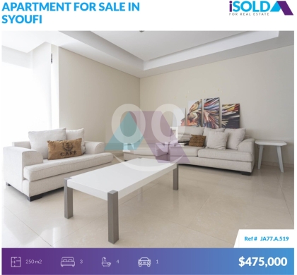 Apartments for sale in Sioufi - 250 m2 apartment+open view 4sale in Syoufi - شقة للبيع في السيوفيJA77A519