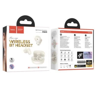Mobile accessories dans Biakout - سماعات هوكو EQ25 لاسلكية TWS - بلوتوث 5.4، بطارية تدوم 7 ساعات، صوت HiFi عالي الدقة وتحكم باللمس