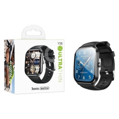 Other Mobile Phones & Accessories في بياقوت - Hoco Y28 Ultra Thin AMOLED Smart Watch - 1.96" HD Screen, Bluetooth Calls & IP67 Waterproof