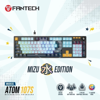 Computers Parts & Software Accessories in Biakout - Fantech ATOM 107S MK893S Mizu Edition Mechanical Keyboard - RGB, 107 Keys, Hot-Swappable