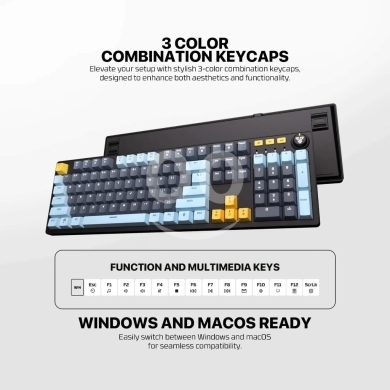 Fantech ATOM 107S MK893S Mizu Edition Mechanical Keyboard - RGB, 107 Keys, Hot-Swappable — 3