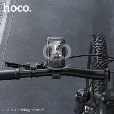 Cameras, Camcorders & Studio Equipment in Biakout - Hoco DV104 4K Anti-Shake Riding Recorder Camera - 60FPS, 2" IPS Display, 2500mAh & IPX5