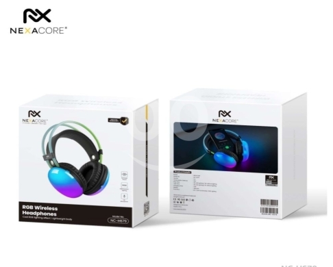 Audio & Stereo in Arab el-Jal - سماعة رأس لاسلكية نيكسا كور RGB موديل NC-HS79 بلوتوث 5.4 | NEXACORE RGB Wireless Headphones NC-HS79
