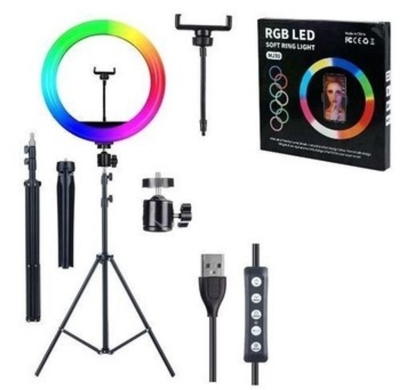Mobile accessories in Arab el-Jal - رينج لايت MJ30 مقاس ١٢ إنش إضاءة RGB مع ستاند ٧ قدم | RGB LED Ring Light MJ30 12" with 7ft Stand