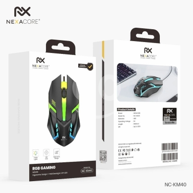 Computers Parts & Software Accessories in Arab el-Jal - ماوس ألعاب نيكسا كور RGB موديل NC-KM40 بتصميم مريح ودقة عالية | NEXACORE RGB Gaming Mouse NC-KM40