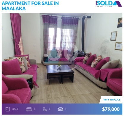 Apartments for sale in Maalaka - 2 bedroom apartment 4sale in maalaqah-Zahle - شقة للبيع في معلقة-زحلةNH72A6