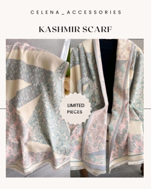 Clothes, Footwear & Accessories in Beirut City - وشاح كشمير ناعم بنقوش أوراق الشجر الراقية | Soft Kashmir Scarf with Elegant Leaf Patterns