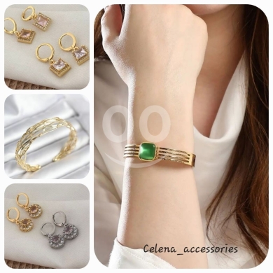Clothes, Footwear & Accessories in Beirut City - طقم إكسسوارات ذهبية راقية مرصعة بالأحجار | Elegant Gold Accessory Set with Gemstones