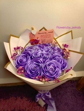 Other Goods in Taalabaya - بوكيه ورد ستان بنفسجي يدوم للأبد | Purple Everlasting Satin Rose Bouquet