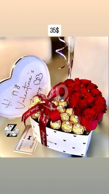 بوكيه شوكولاتة فيريرو روشيه فاخر مع زهور الجبسوفيليا | Luxury Ferrero Rocher Chocolate Bo… — 9