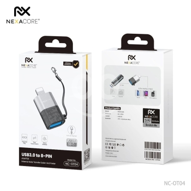 Mobile accessories in Arab el-Jal - محول نيكسا كور USB إلى 8 Pin يدعم USB 3.0 لنقل بيانات سريع | NEXACORE USB to 8-Pin Adapter