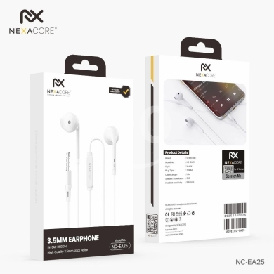 Mobile accessories in Arab el-Jal - سماعة نيكسا كور NC-EA25 بمنفذ 3.5 ملم وتصميم مريح | NEXACORE 3.5mm In-Ear Headphones NC-EA25