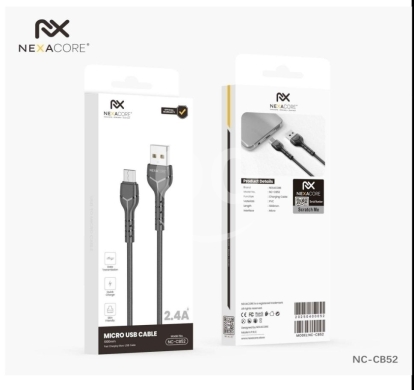 Mobile accessories in Arab el-Jal - كابل نيكسا كور Micro USB موديل NC-CB52 بقدرة 2.4 أمبير للشحن السريع | NEXACORE 2.4A Micro USB Cable