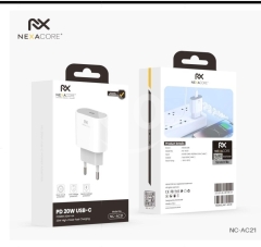 رأس شاحن نيكسا كور بقوة 20 واط PD منفذ USB-C موديل NC-AC21 | NEXACORE 20W PD USB-C Power Adapter