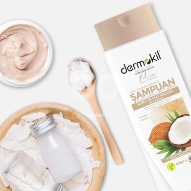 Health & Beauty in Khalde - ديرموكيل شامبو بخلاصة جوز الهند للشعر الجاف ٤٠٠ مل | Dermokil Natural Coconut Shampoo for Dry hair