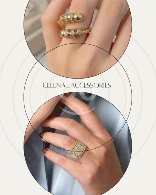 Clothes, Footwear & Accessories in Beirut City - خواتم ذهبية عصرية بتصاميم هندسية مرصعة بالزركون | Trendy Gold Rings Geometric Zircon Designs