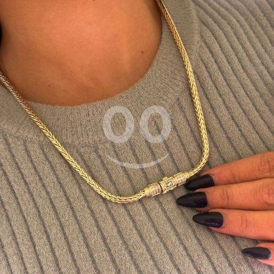 Clothes, Footwear & Accessories in Beirut City - عقد "موروكو" ذهبي فاخر بنمط السنبلة | Luxury Gold-Plated "Morocco" Wheat Link Necklace