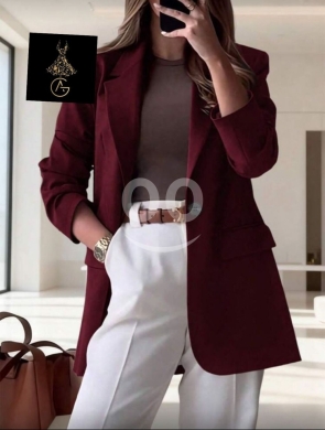 الملابس، الأحذية والزينة في Loussiya - بليزر نسائي قماش باربي راقي مقاسات متنوعة طول 75 سم | Elegant Barbie Fabric Women&#039;s Blazer