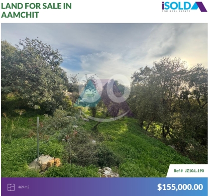 Lands for sale in Amchit - 469m² Scenic Land+sea view 4Sale in Aamchit "Ideal 4 Villa" - عمشيتJZ10L190