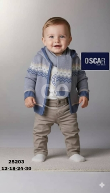 Clothes, Footwear & Accessories in Tripoli - طقم ولادي 4 قطع جاكيت تريكو وبنطلون مع شال أنيق | 4-Piece Boys Knit Jacket & Pants Set with Scarf