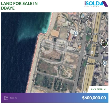 Lands for sale in Dbayeh - "Payment Facilities"! 1000m2 land+sea view 4sale in Dbayeh أرض في ضبيةTK59L62