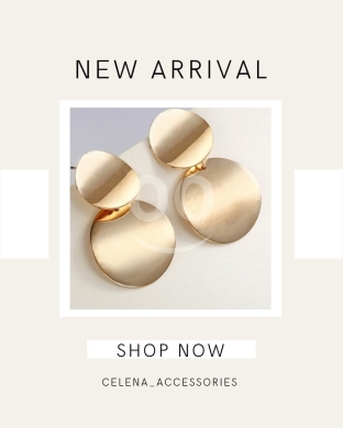 Clothes, Footwear & Accessories in Beirut City - أقراط ذهبية عصرية بتصميم دائري مزدوج | Trendy Gold Double Disc Statement Earrings