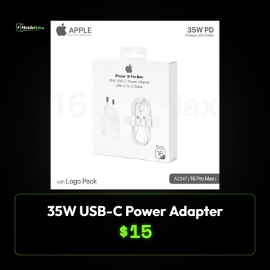 Mobile accessories in Al Dahye - شاحن آبل 35 واط USB-C الأصلي مع الكابل | Original Apple 35W USB-C Power Adapter & Cable