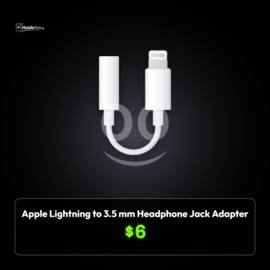 Mobile accessories in Al Dahye - محول آبل من لايتنينج إلى منفذ سماعات 3.5 ملم | Apple Lightning to 3.5mm Headphone Jack Adapter