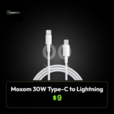 Mobile accessories in Al Dahye - كابل موكسوم 30 واط من تايب سي إلى لايتنينج، شحن فائق السرعة | Moxom 30W Type-C to Lightning Cable