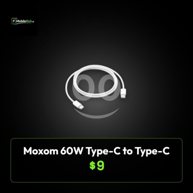 Mobile accessories in Al Dahye - كابل موكسوم 60 واط من تايب سي إلى تايب سي، شحن ذكي وأداء فائق | Moxom 60W Type-C to Type-C Fast Data