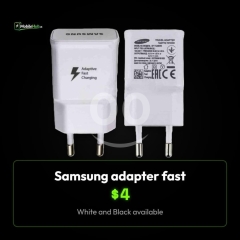 شاحن سامسونج سريع 15 واط، متوفر باللونين الأبيض والأسود | Samsung Adapter Fast Charge White & Black
