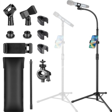 Cameras, Camcorders & Studio Equipment in Bouchrieh - Adjustable Microphone Stand + Phone Holder - Perfect for Singers & Creators!