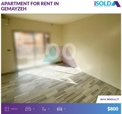 Apartments for rent in Gemayzeh - 160m2 apartment+sea view 4rent in Gemmayzeh - شقة للإيجار في الجميزةWH33A77