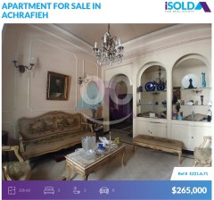 Semi-Furnished 226m2 apartment+terrace 4sale in Achrafieh -الأشرفية