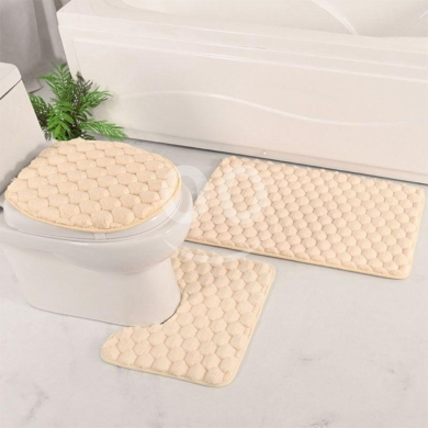 Other home appliances in Beirut City - طقم حمام ثلاثي مخملي مانع للانزلاق | Velvet Touch 3-Piece Non-Slip Bathroom Set