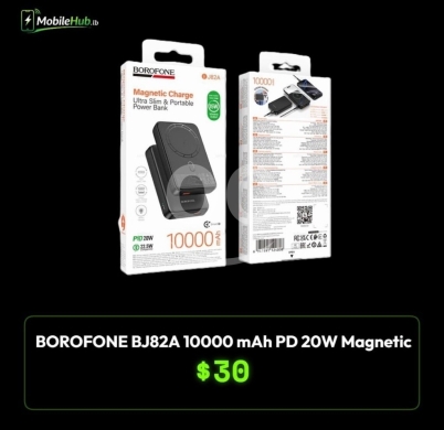 اكسسوارات الهاتف المحمول في الضاحية - باور بانك بوروفون BJ82A مغناطيسي 10000 مللي أمبير | BOROFONE BJ82A 10000mAh PD 20W Magnetic Power