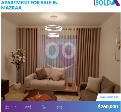 Apartments for sale in Mazraa - Luxurious Furnished 2 bedroom apartment+view 4sale in Mazraa - المزرعةMH63A97