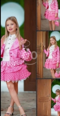Produits pour bébés et enfants dans Daria - طقم تنورة بناتي زهري أنيق 3 قطع للأعمار من 5 إلى 14 سنة | Elegant 3-Piece Girls&#039; Pink Skirt Set