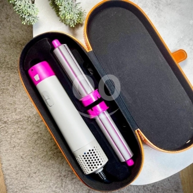 مجموعة تصفيف الشعر 5 في 1 الاحترافية - رمادي ووردي | 5-in-1 Professional Hair Styler Set … — 2