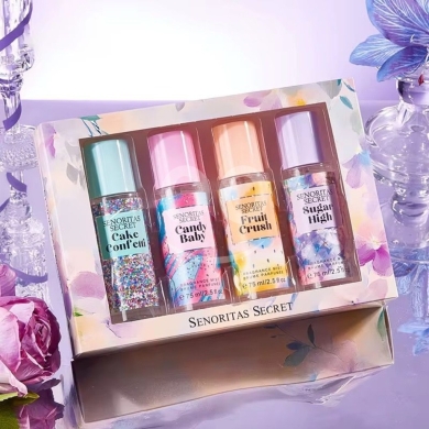 Health & Beauty in Baabda - مجموعة معطر الجسم سينوريتاس سيكريت 4 قطع | Senoritas Secret 4-Piece Fragrance Mist Gift Set