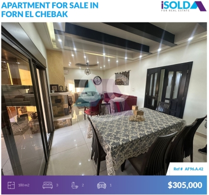 Apartments for sale in Furn el-Chebbak - 180m2 apartment 4sale in Forn el Chebbak - شقة للبيع في فرن الشباكAF96A42