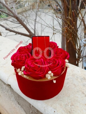 Other Goods in Taalabaya - بوكس هدايا ورد أحمر مع تعليقة ذهبية أنيقة | Red Rose Gift Box with Elegant Gold Necklace