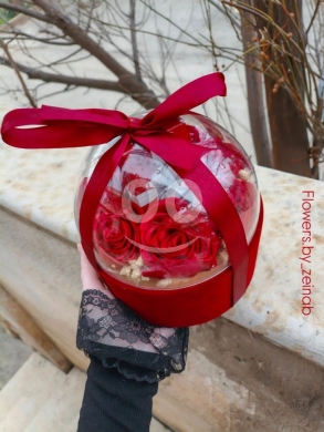 بوكس هدايا ورد أحمر مع تعليقة ذهبية أنيقة | Red Rose Gift Box with Elegant Gold Necklace — 2
