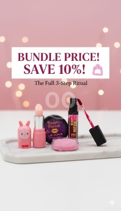 مجموعة العناية المتكاملة بالشفاه 3 خطوات | Beauty Potion 3-Step Full Lip Care Ritual Bundle