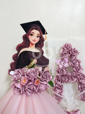 بوكيه ورد ستان أزرق للتخرج والمناسبات | Handmade Blue Satin Rose Bouquet - Graduations/Ev… — 6